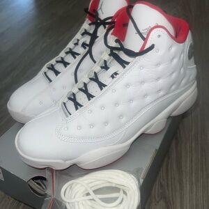 Jordan Retro 13 White/Metallic Silver-University Red